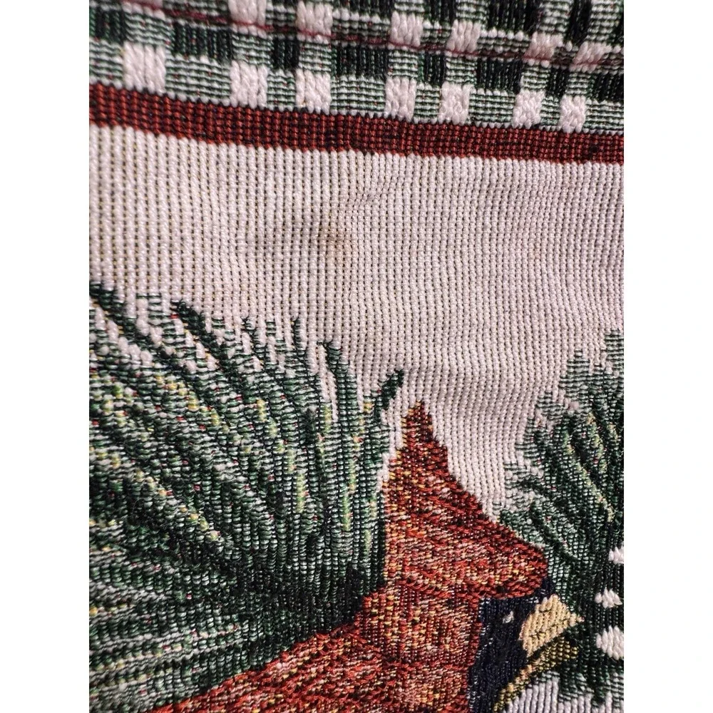 VTG 90s Tapestry Cardinal Shoulder Bag Country Cottage Kitsch Zip Closure Cotton